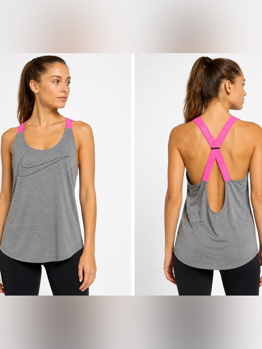 Nike Gray Tank with Bright Pink Strappy Back
